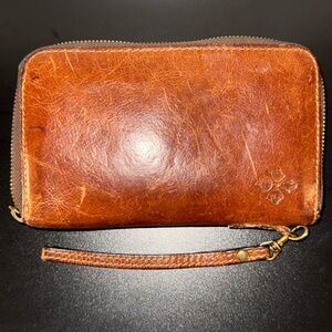Patricia Nash Brown Leather Wristlet